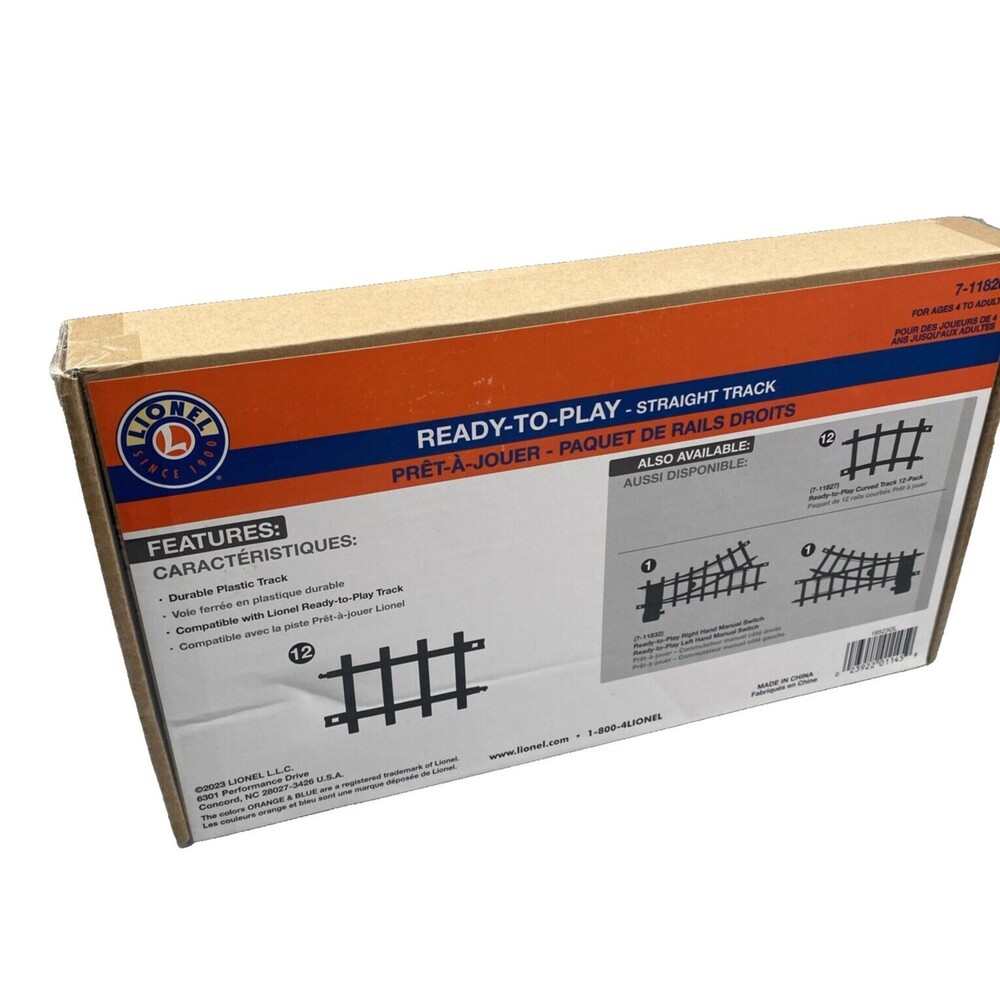 Lionel Ready-to-Play Straight Track Black 12-Piece New in Box